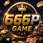 666P Game mobile gaming logo with golden design.